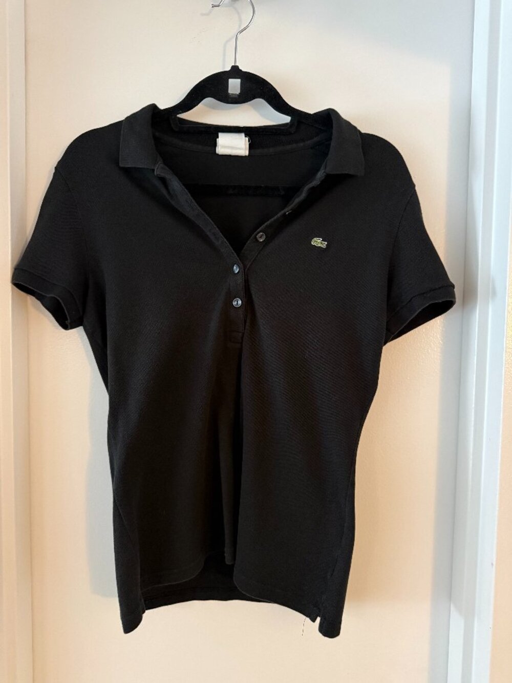 Lacoste Women's Classic Black Polo - Size M
